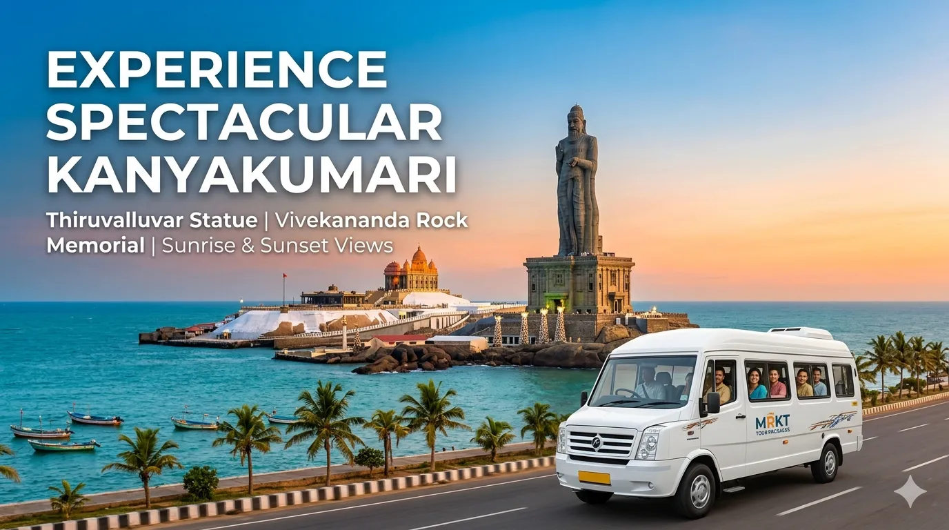 Kanyakumari Vivekananda Rock-Madurai Rameshwaram Kanyakumari Trivandrum Tour Package