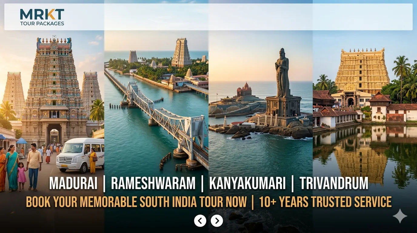 Madurai Rameshwaram Kanyakumari Trivandrum Tour - Madurai Rameshwaram Kanyakumari Trivandrum Tour Package
